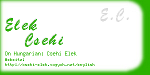 elek csehi business card